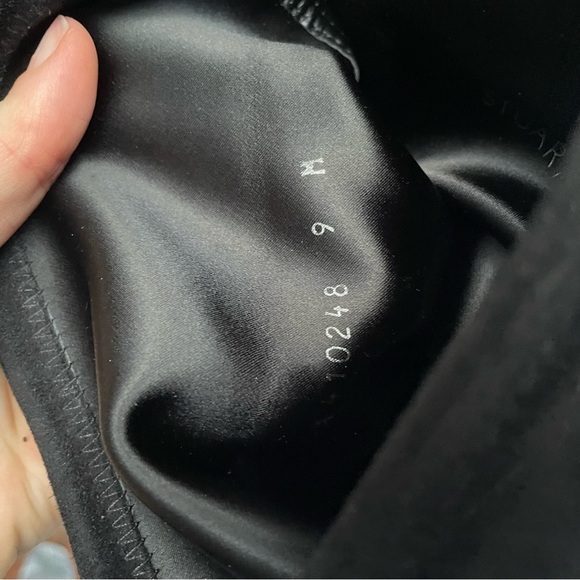 Stuart Weitzman OTK Lowland Boots Shoes Suede Over the Knee Black - Picture 11 of 16